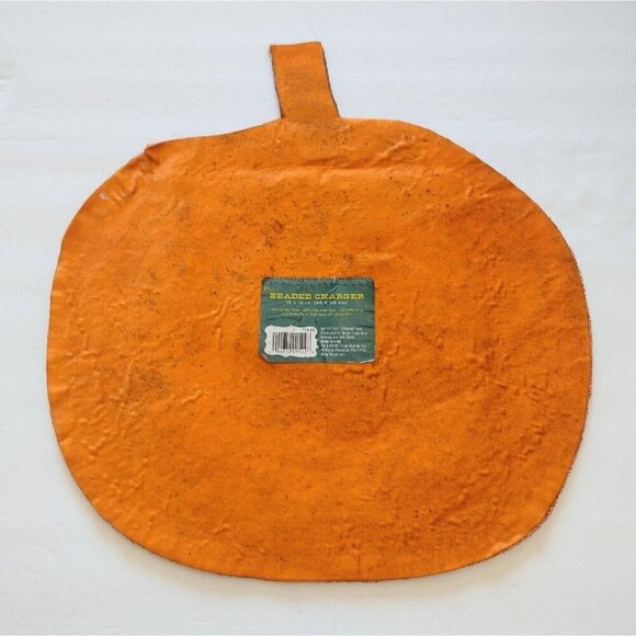 Vintage 2005 Target Halloween Beaded Charger 15 X 15 Pumpkin Jack O Lantern - Picture 4 of 8
